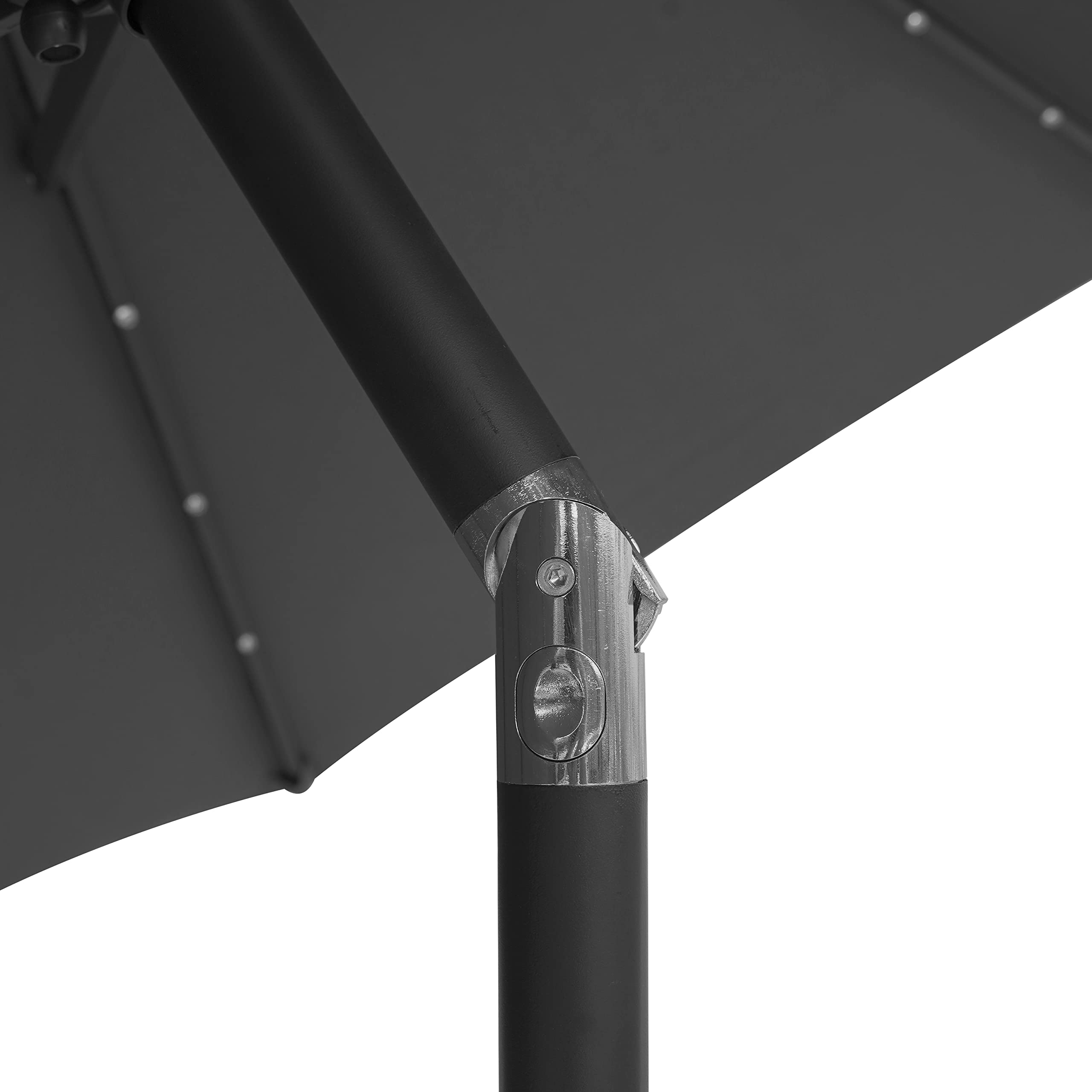 LeisureMod Sierra 9' Outdoor Patio Umbrella with Crank & Tilt Mechanism & Solar LED Lights - Perfect for Backyard, Poolside, and Garden Relaxation