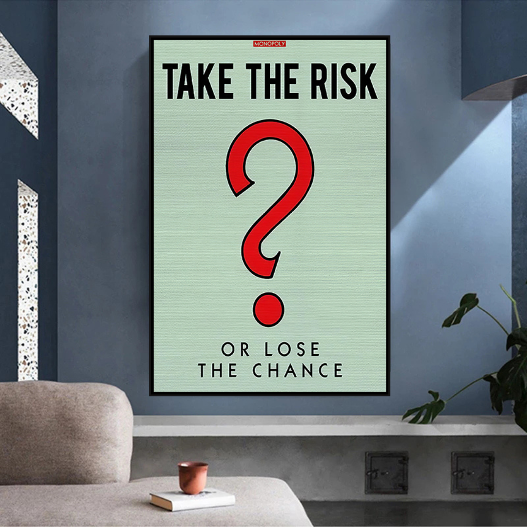 Alec Monopoly Take the Risk Canvas Wall Art - Modern Pop Art Painting for Home & Office Decor | Perfect for Living Room, Bedroom, or Gift