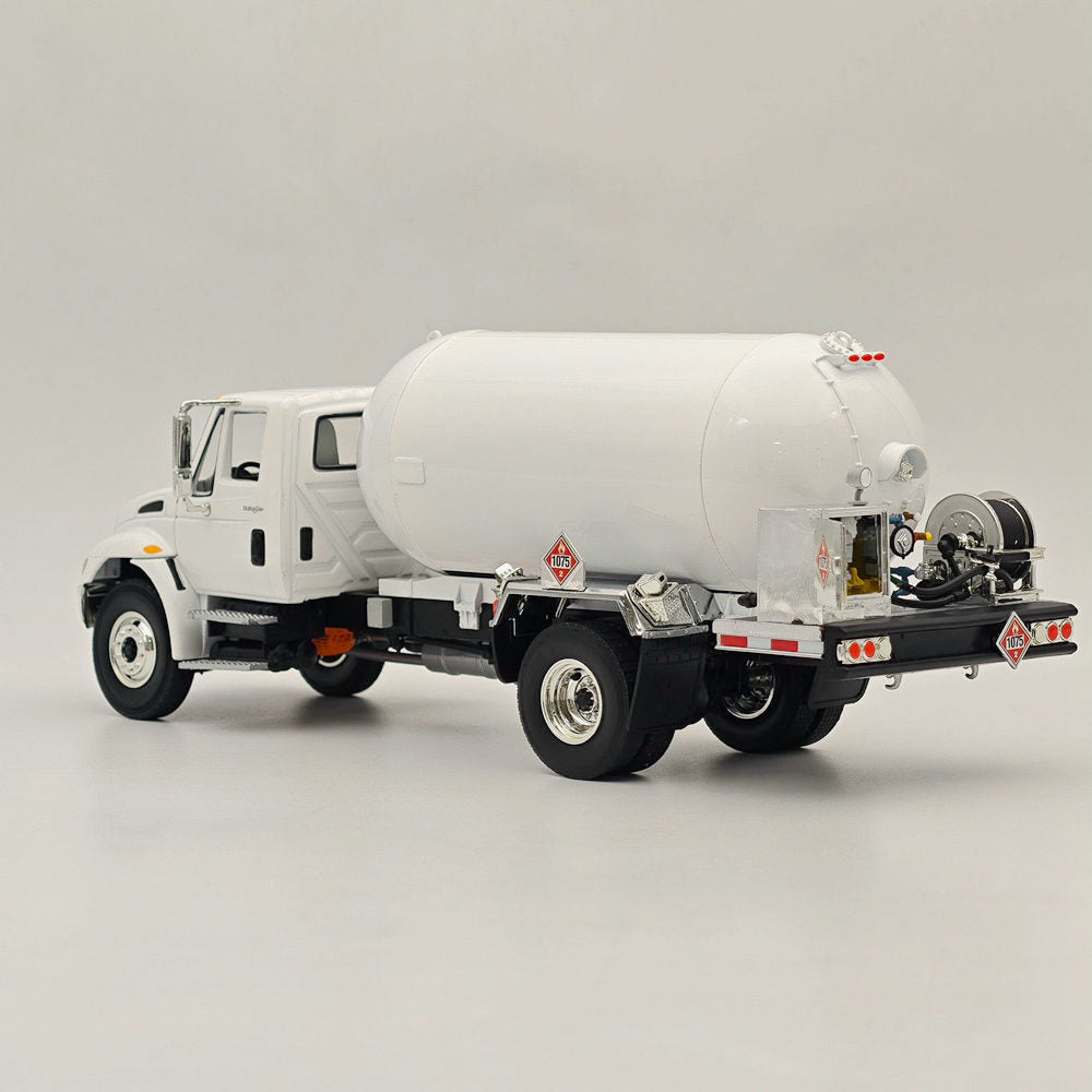 FIRST 1/34 Scale International DuraStar Propane Truck Diecast Metal Model - White 4059 | Collectible Toy for Display, Gift for Truck Enthusiasts, Perfect for Home & Office Decoration