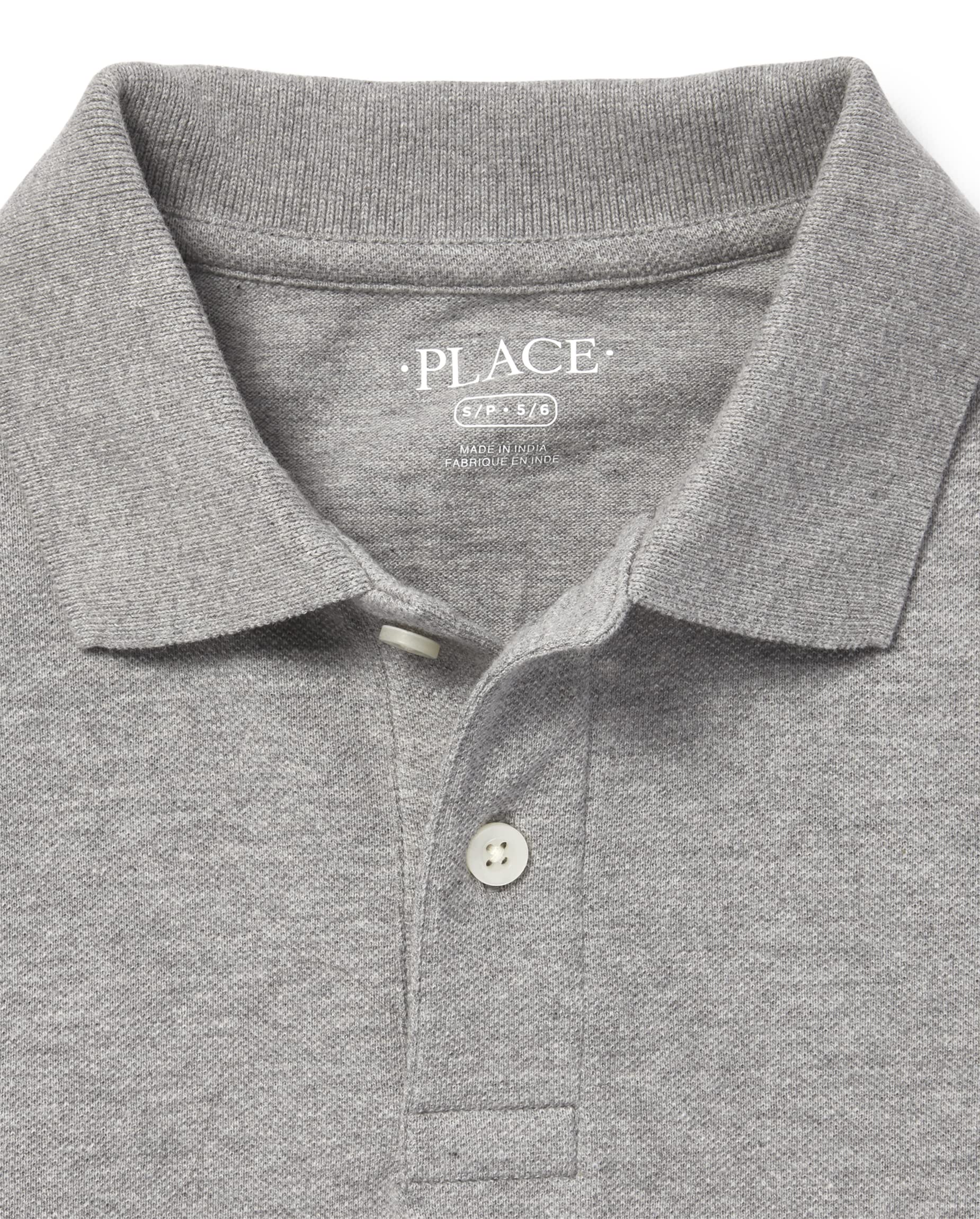 The Children's Place Boys' Long Sleeve Pique Polo Shirt - Comfortable Cotton School Uniform & Casual Wear for Kids