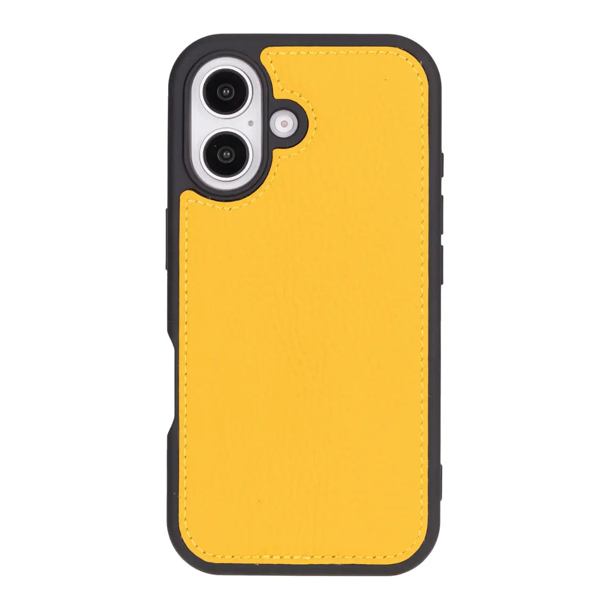 Premium Yellow Leather Wallet Case for iPhone 16 (6.1