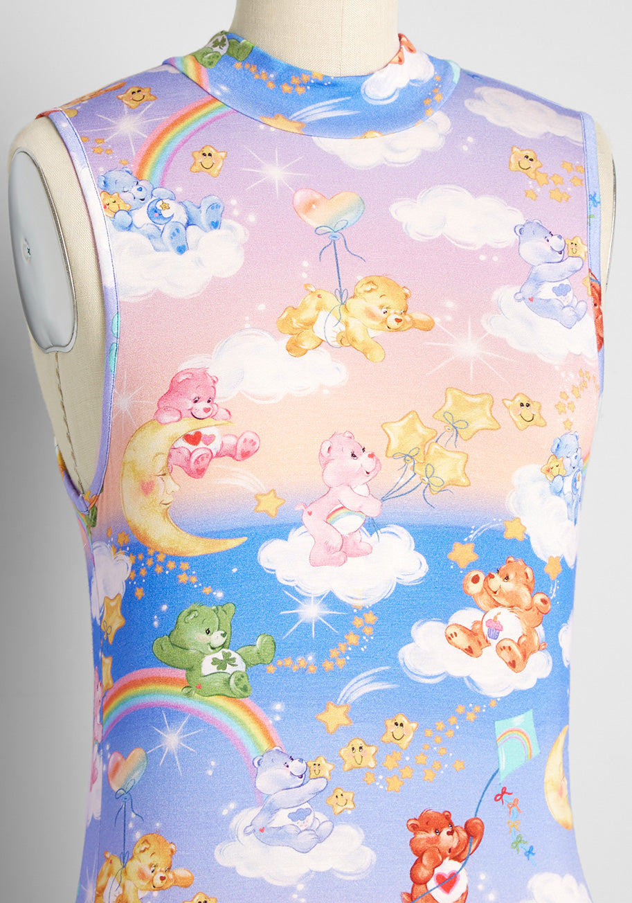 ModCloth x Care Bears Star Shower Power Mock Neck Top - Cute Graphic Tee for Women | Perfect for Casual Wear, Cosplay & Nostalgic Fashion