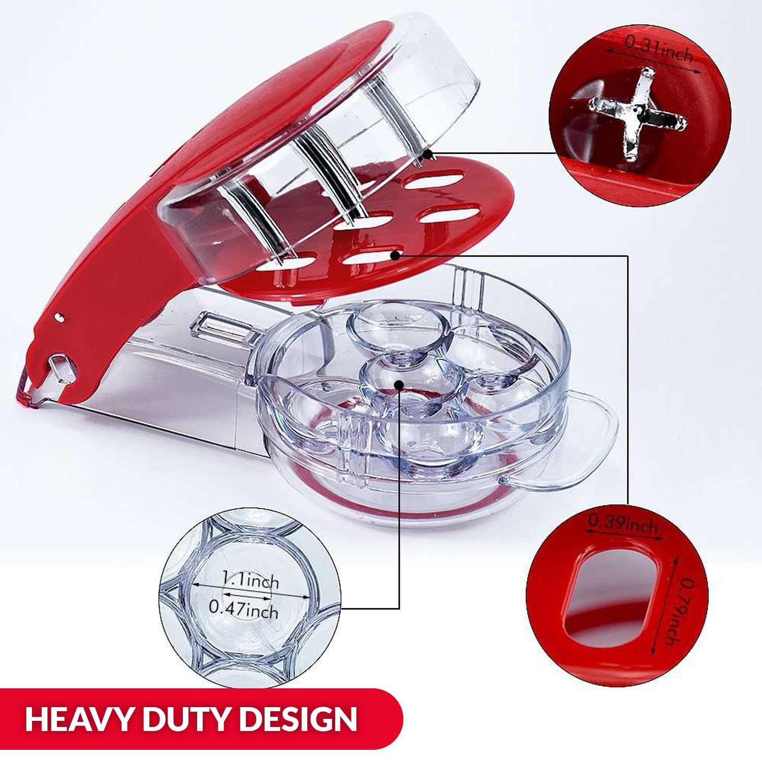 Premium Stainless Steel Cherry Pitter Tool - Easy Cherry Seed Remover & Olive Depitter for Kitchen - Portable Fruit Corer for Baking, Canning & Cooking