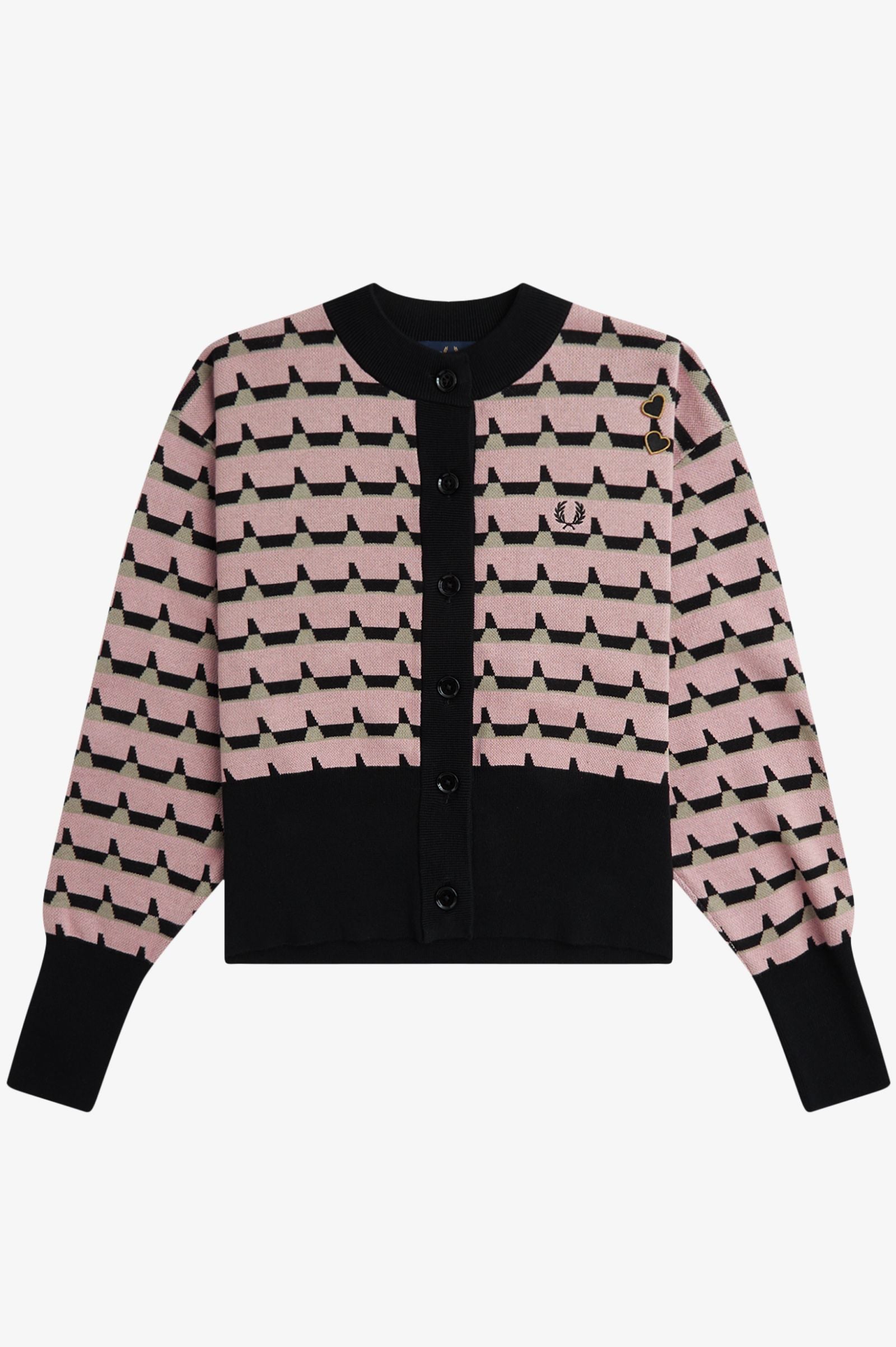 Amy Winehouse Jacquard Knit Cardigan Sweater - Vintage Inspired Women's Fashion for Concerts & Casual Outfits
