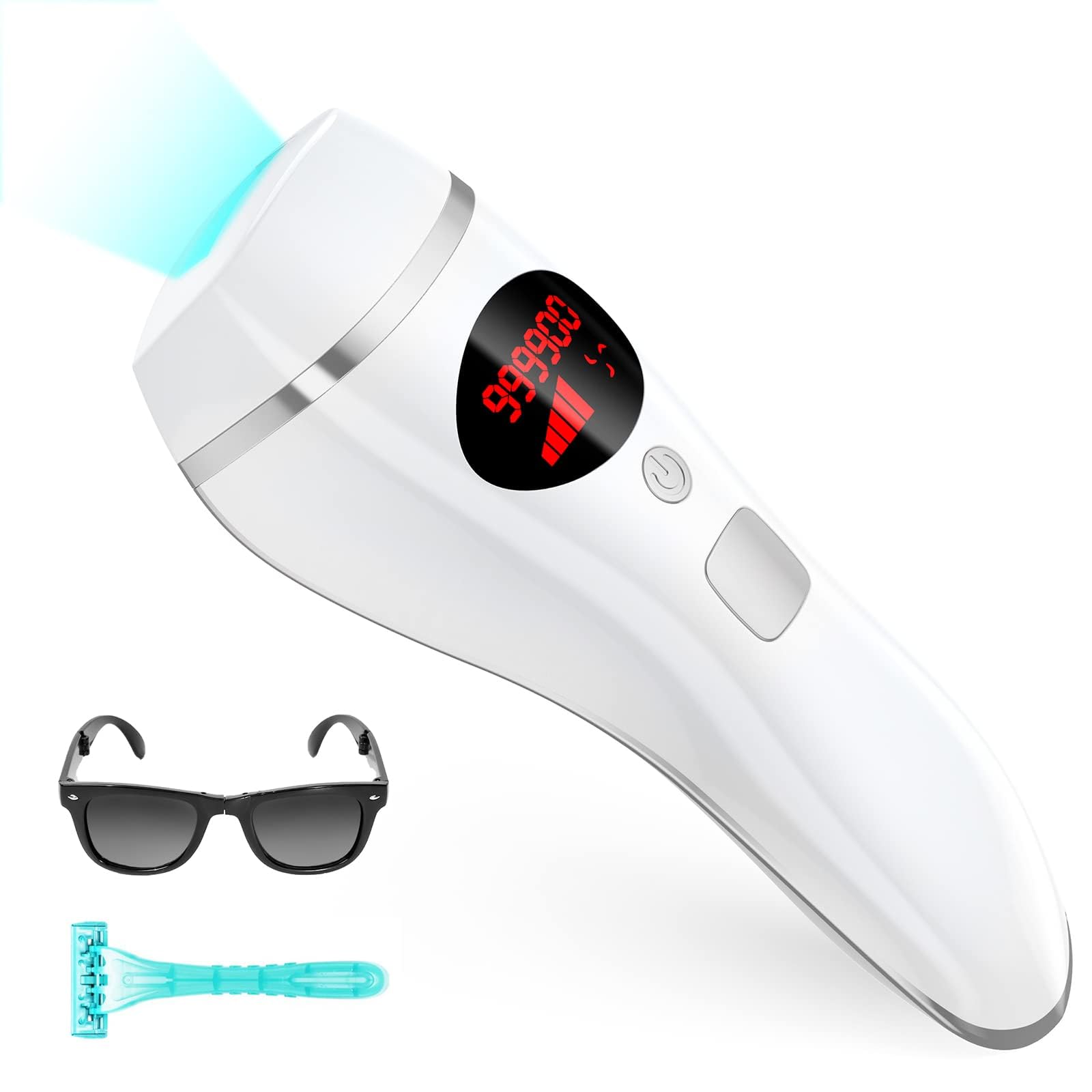 Professional IPL Hair Removal Device for Women & Men - FZ-200 Gold Handheld Permanent Hair Remover for Face, Legs, Underarms & Bikini Line - At-Home Laser Hair Removal System with 5 Energy Levels & 300,000 Flashes