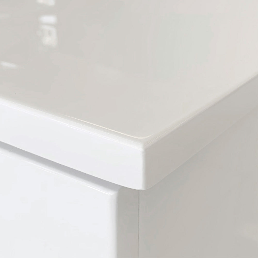 Fienza VAN60NKW Vanessa Unicab 600 Vanity with Kickboard, Gloss White - Perfect for Bathroom Makeup Organization & Small Space Storage