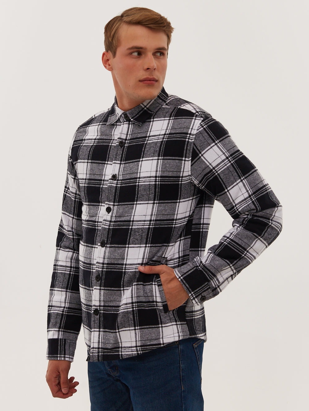 Montell Flannel Check Shirt for Men - Soft Plaid Long Sleeve Button Down Shirt - Casual & Outdoor Wear for Fall & Winter