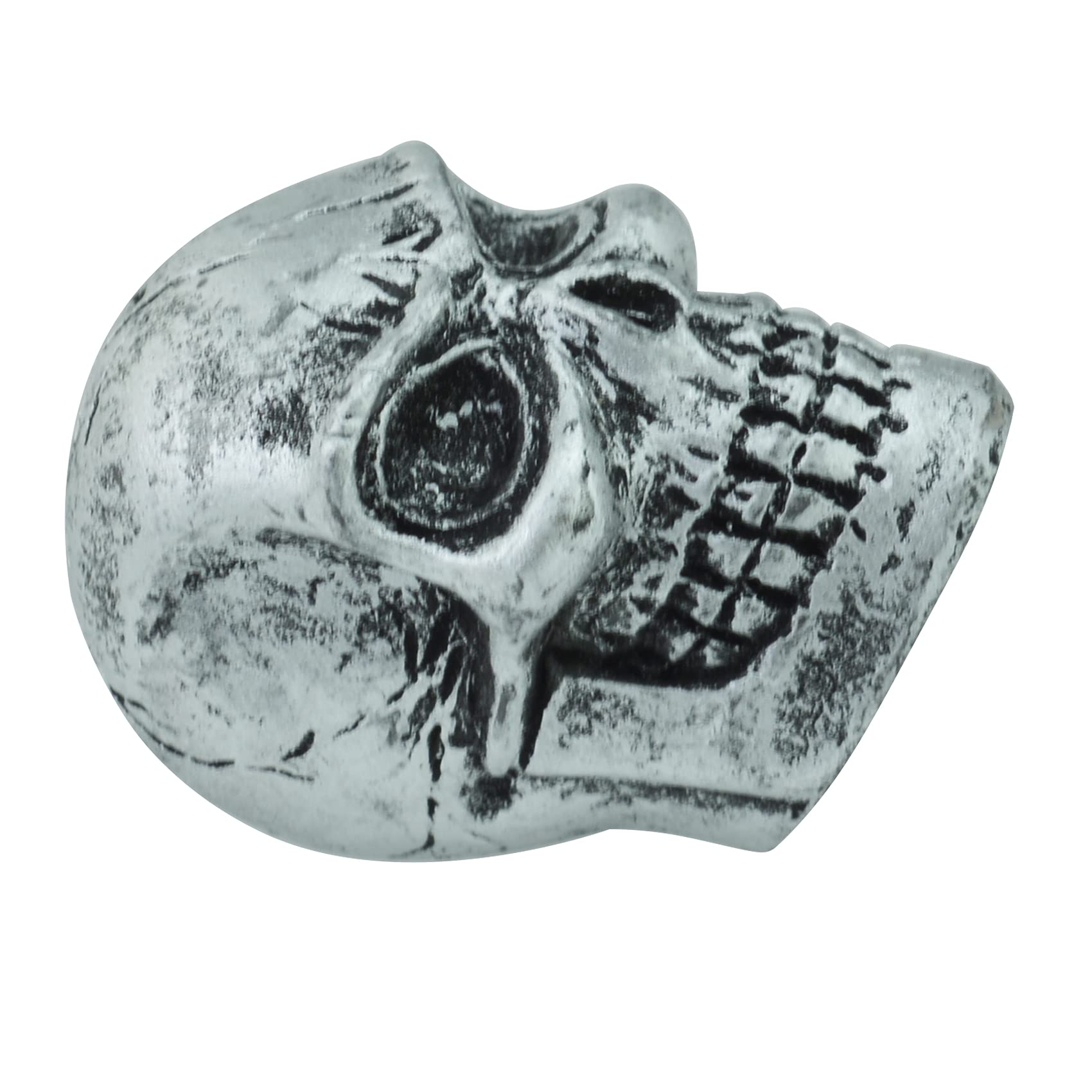 Abfer Skull Tire Valve Stem Covers - Silver Metal Air Caps for Cars, Trucks, Motorcycles & Bikes - Universal Fit for Most Vehicles - Durable Decorative Wheel Accessories - Perfect for Car Enthusiasts & Customization Projects