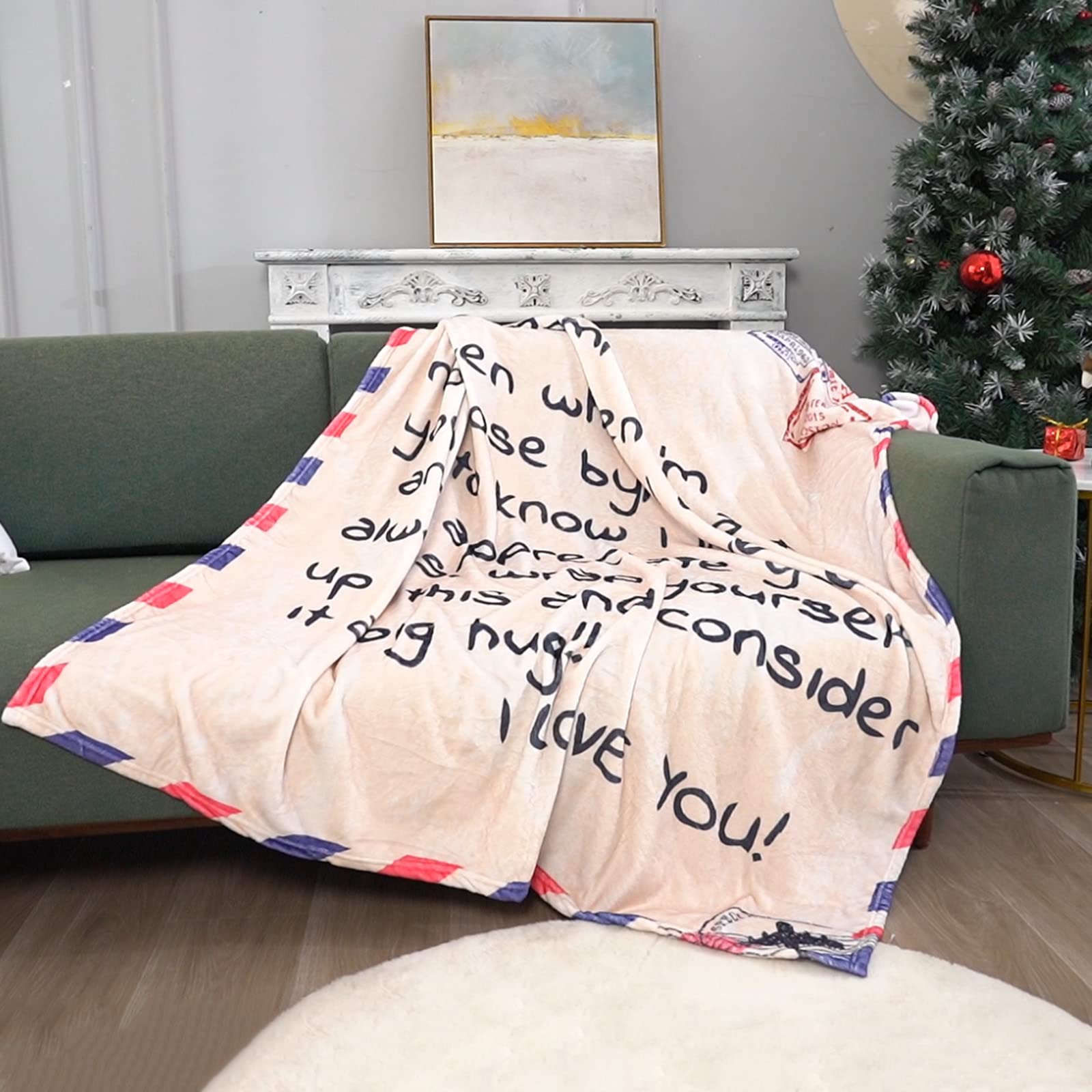 Cozy Grandma Birthday Blanket - Soft & Warm 55x70 Inch Throw for Christmas, Retirement Gifts - Yellow Hug-Inspired Design - Perfect for Snuggling, Nursing Homes & Family Gatherings