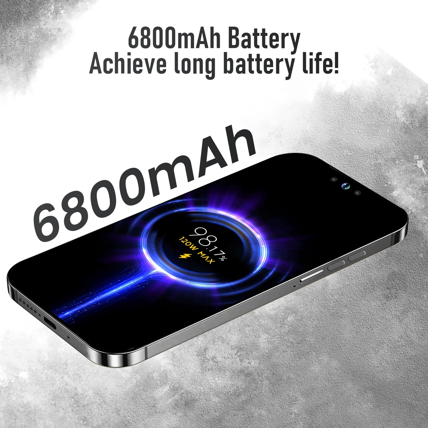 Unlocked A14 PROMAX Android Smartphone 8GB RAM 256GB ROM, 24MP+50MP Dual Camera, 6800mAh Long-Lasting Battery, 6.7