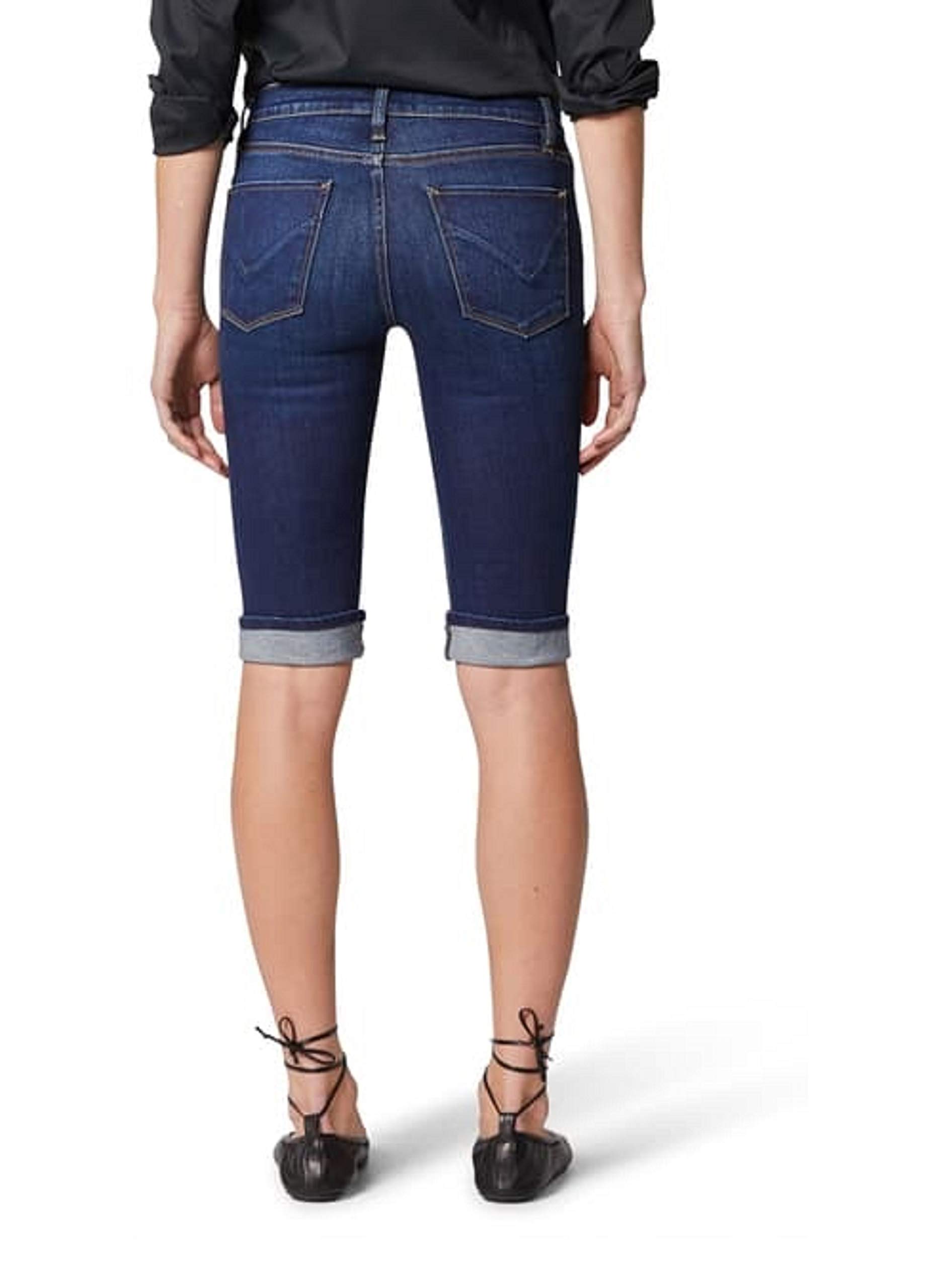 HUDSON Jeans Amelia Cuffed Knee Shorts for Women - High Waisted Denim Shorts with Rolled Hem - Size 29 (13) | Perfect for Summer Outfits, Beach Vacations & Casual Street Style