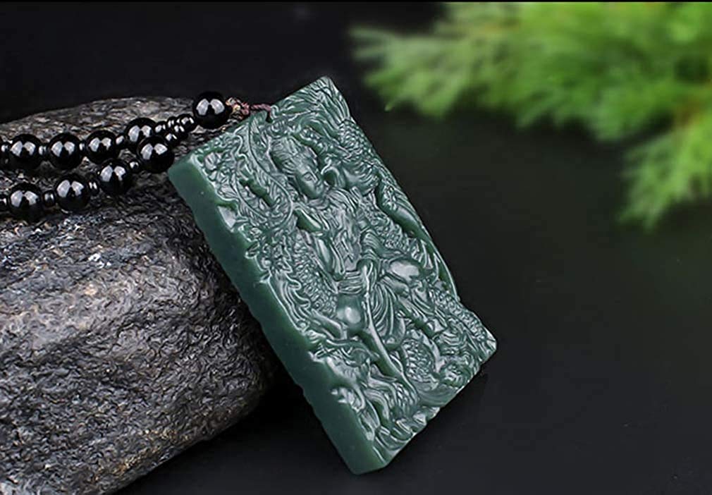 Natural Green Jade Pendant Necklace for Women & Men - Dragon, Phoenix, Buddha, Kwan-Yin & Eight Trigrams Amulet | Spiritual Protection & Fashion Jewelry Gift