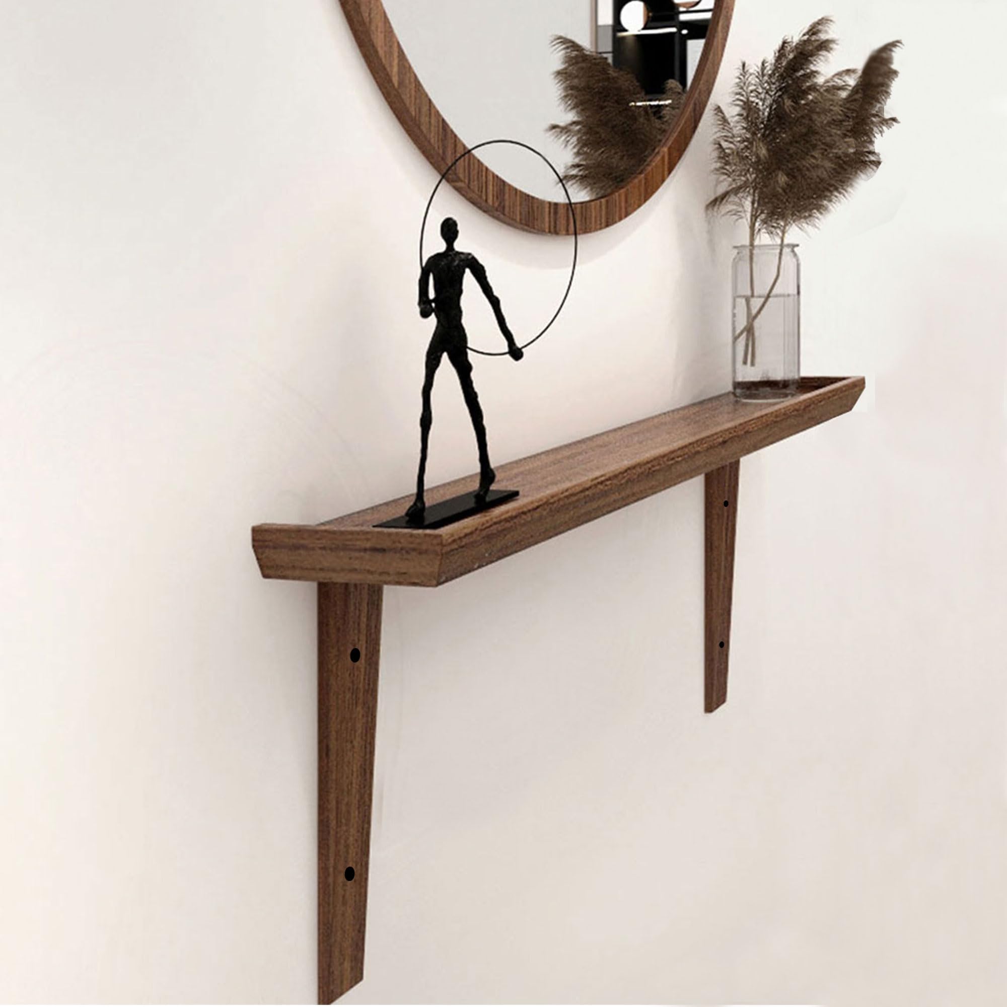 Handmade Modern Rustic Console Hall Shelf - 28 Inch Solid Wood Floating Wall Shelf for Entryway Organization & Home Decor | Perfect for Living Room, Bedroom, or Office Storage & Display