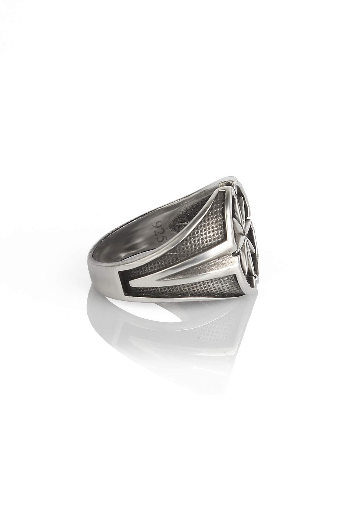 925 Sterling Silver Men's Compass Ring - Handmade Nautical Sailor Ring for Men, Durable & Hypoallergenic Silver Jewelry - Perfect Gift for Adventurers, Travelers & Outdoor Enthusiasts