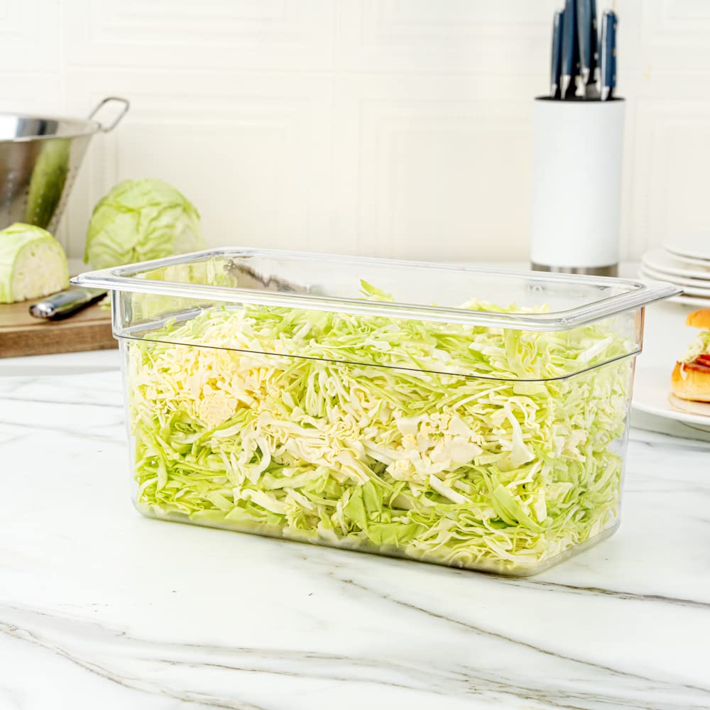 Restaurantware 1/3 Size Food Storage Containers - 10 Pack 6 Inch Deep Rectangle Proofing Boxes with Graduated Measurements | Clear Plastic Food Grade Containers | Dishwasher Safe | Lids Sold Separately | Perfect for Baking, Meal Prep & Commercial Kitchen Storage