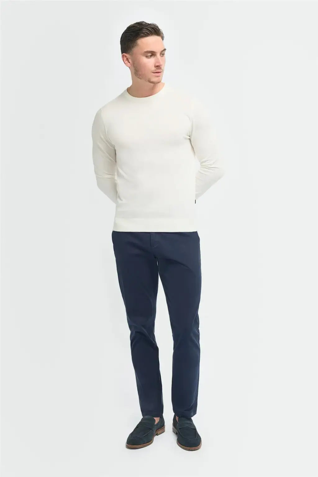 Cavani Men's Savio Lightweight Crew Neck Sweater | Soft & Breathable Knit Pullover for Casual Wear & Layering | Perfect for Office, Travel & Fall Outfits