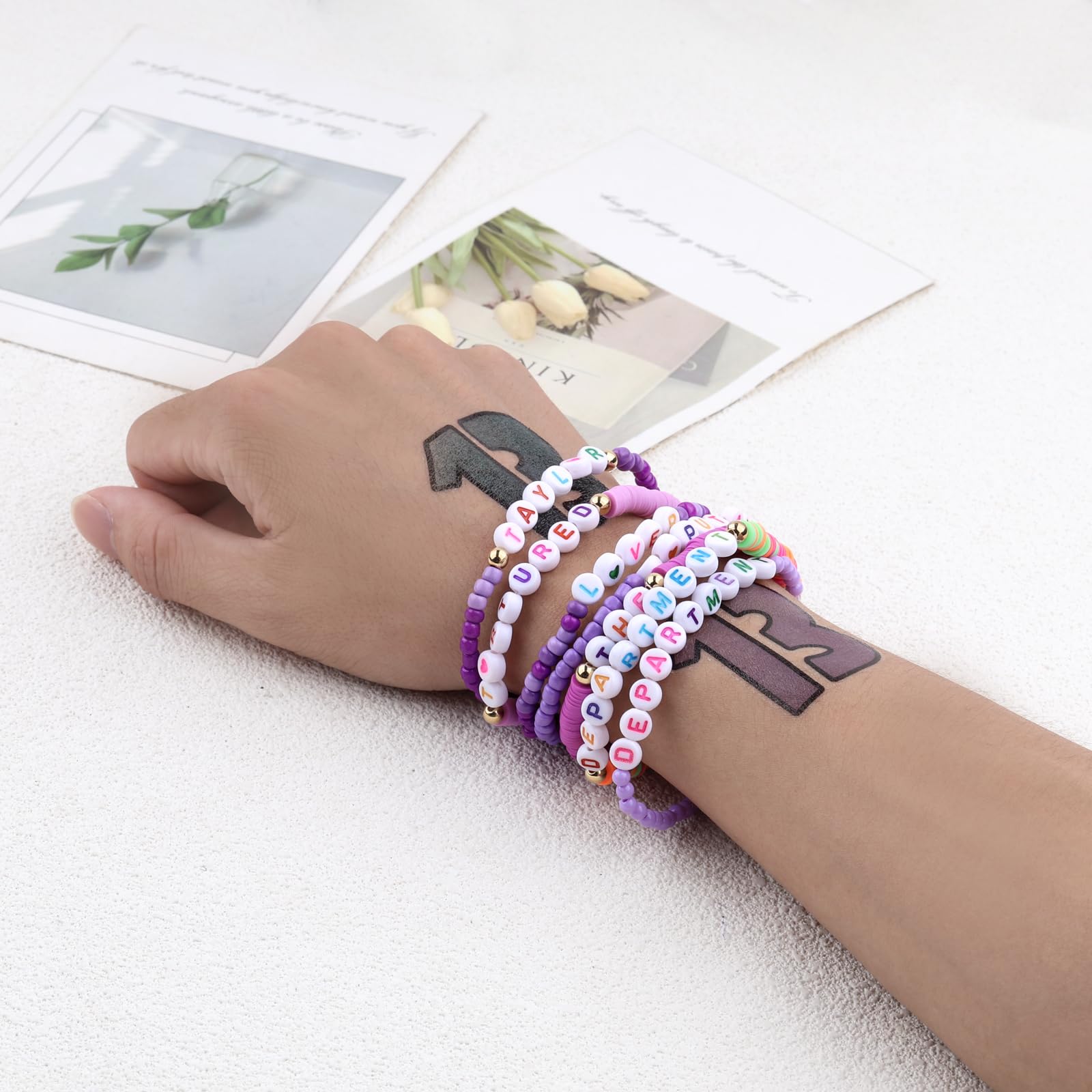 Colorful Clay Bead Friendship Bracelets for Women - Best Friendship Gift Set for Concerts, Celebrity Fan Meetups & Special Occasions | Perfect for BFF Gifts, Music Festivals and Girls' Night Out