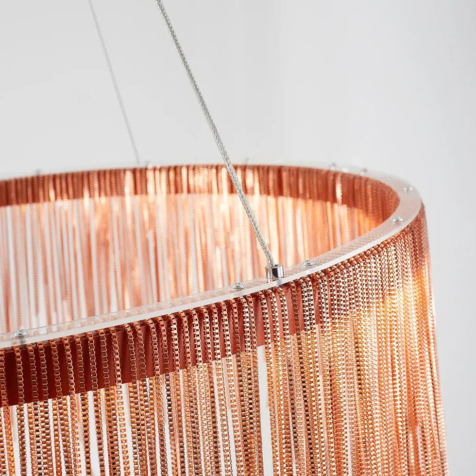 Modern Ring-Shaped Tassel Pendant Light - Elegant Luxury Ceiling Fixture for Dining Room, Bedroom & Living Room Decor