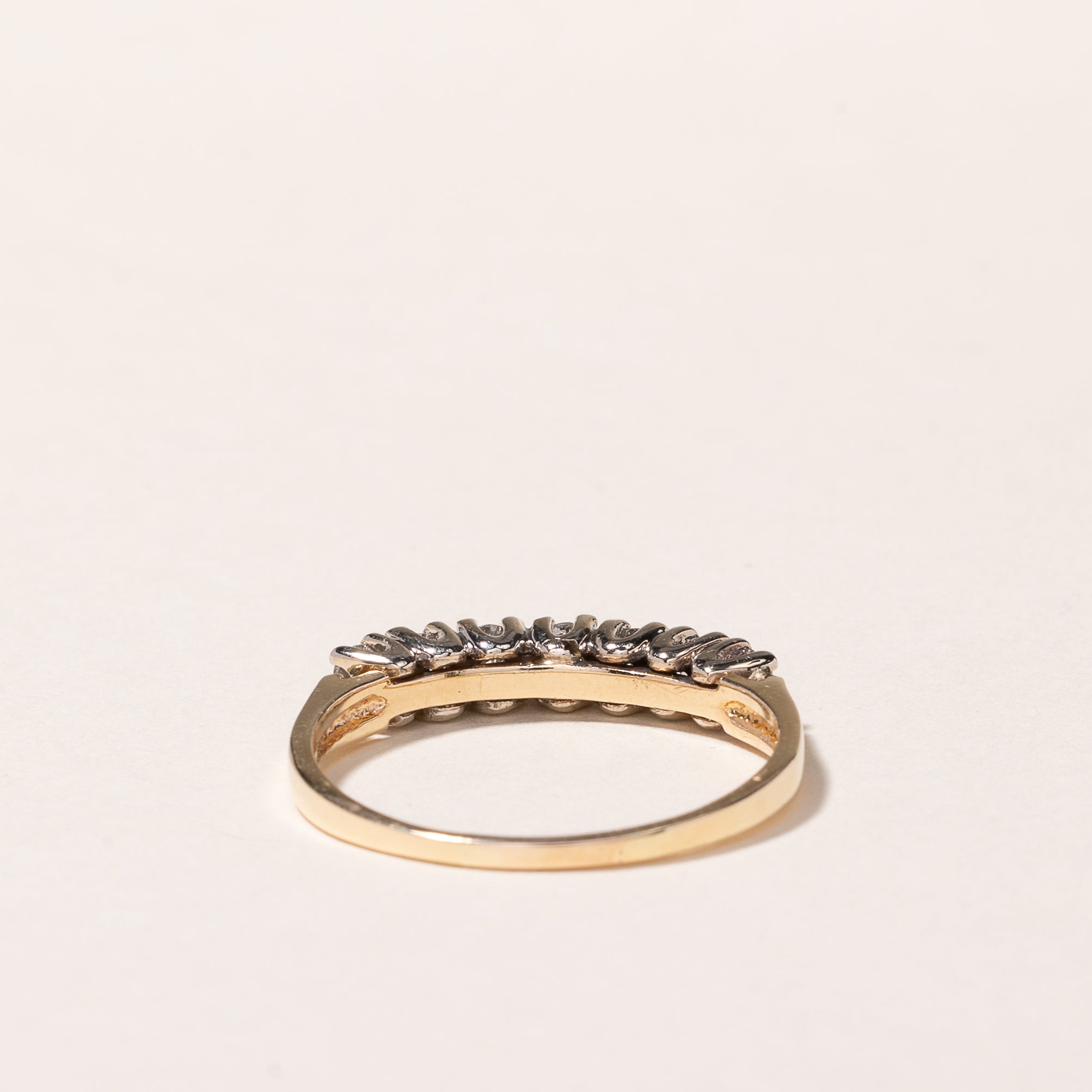 14K Yellow Gold Single Row Diamond Ring - 0.42 Carat Total Weight (CTW) | Size 8.5 | Elegant Wedding Band, Anniversary Gift for Her, Promise Ring for Women