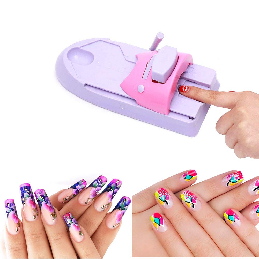 Professional Nail Art Stamping Kit with 5 Steel Plates - DIY Manicure Printer for Nail Design, Drawing & Printing | Perfect for Home Salon, Party Nail Art & Professional Nail Technicians