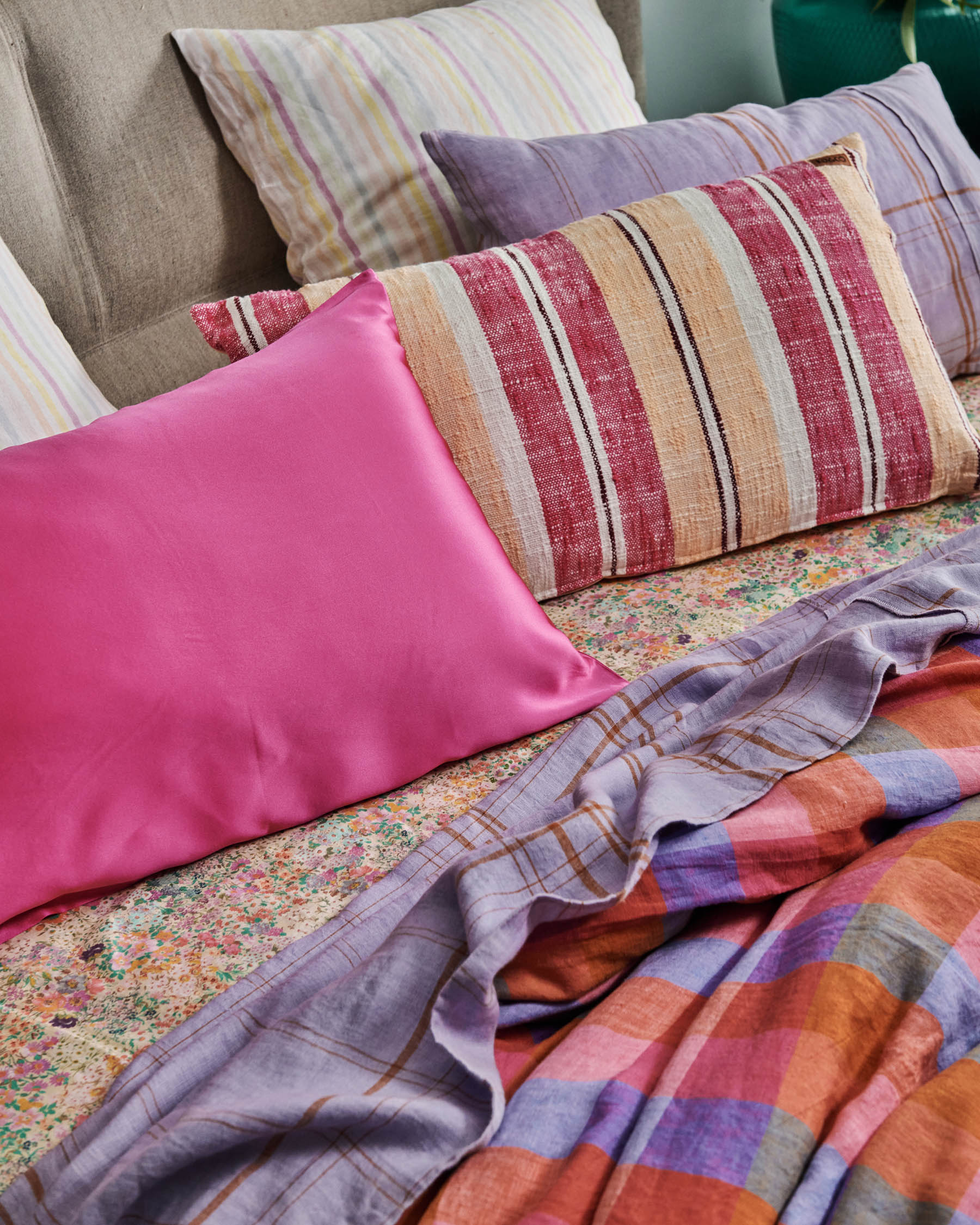 Apricot Sherbet Woven Throw Pillow Cover - Soft Bohemian Home Decor for Living Room, Bedroom, or Outdoor Patio