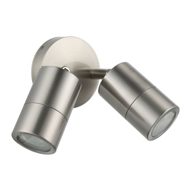 Eglo Fremantle 2-Light Adjustable Outdoor Wall Sconce - Stainless Steel Waterproof Exterior Lighting for Porch, Patio, and Garage Security
