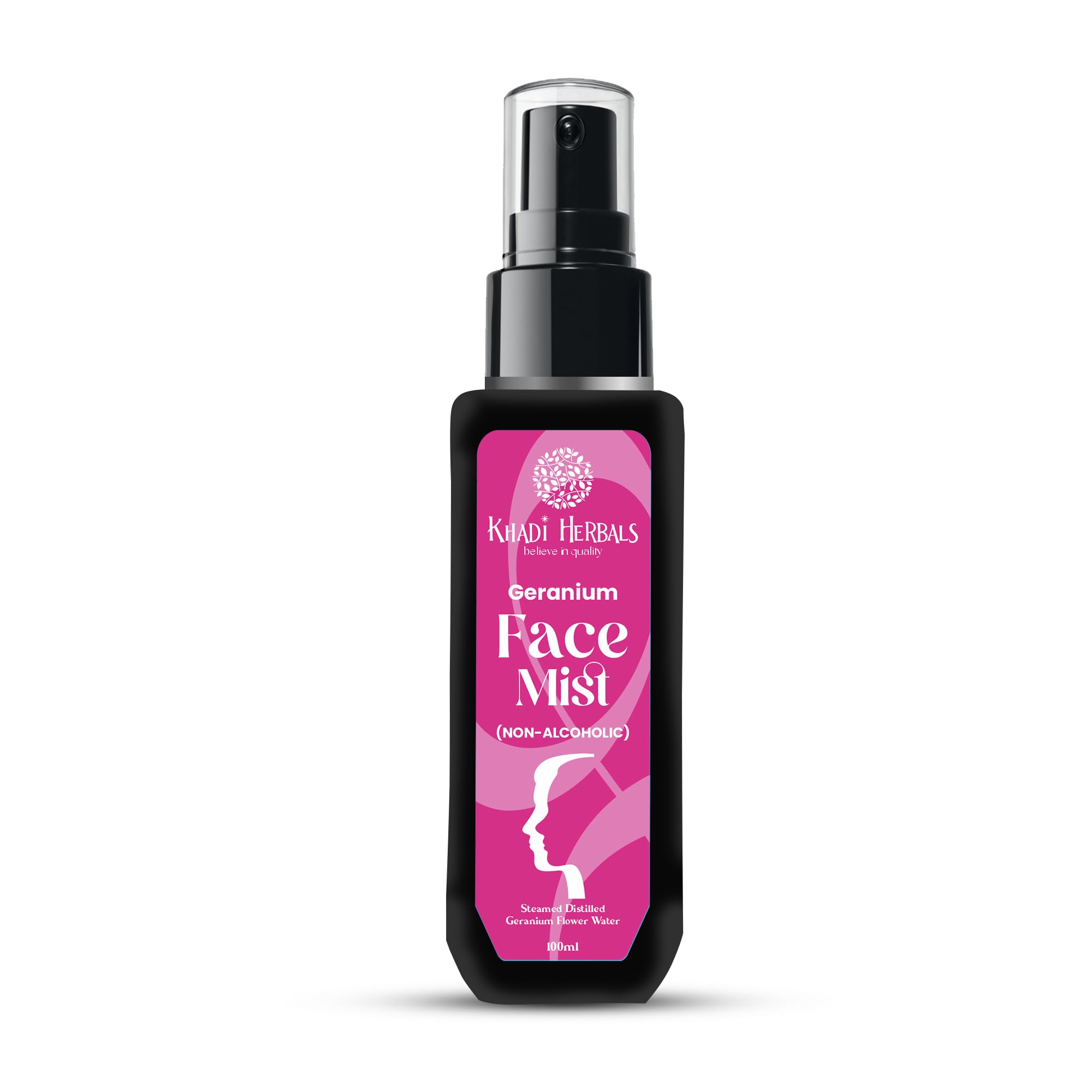 Khadi Herbals Geranium Face Mist - pH Balancing Toner for Oily & Acne-Prone Skin | Reduces Pores, Controls Oil Production | 100% Natural & Chemical Free (100ml) | Refreshing Facial Spray for Daily Skincare Routine & On-the-Go Hydration