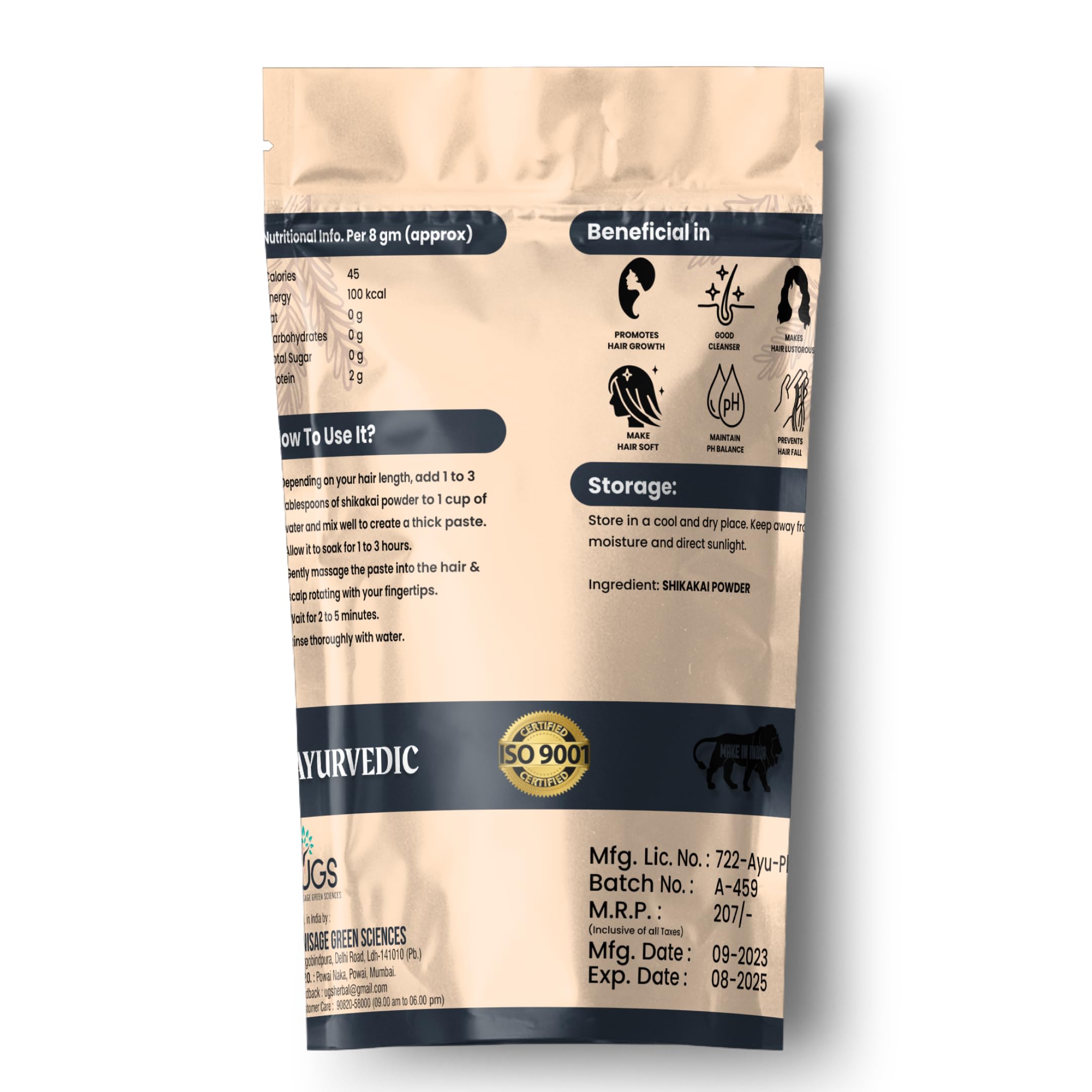 100% Pure & Natural Shikakai Powder (100g) - Best Ayurvedic Hair Conditioner & Cleanser for Stronger, Healthier Hair | Perfect for DIY Hair Masks, Scalp Treatments & Natural Hair Care Routine