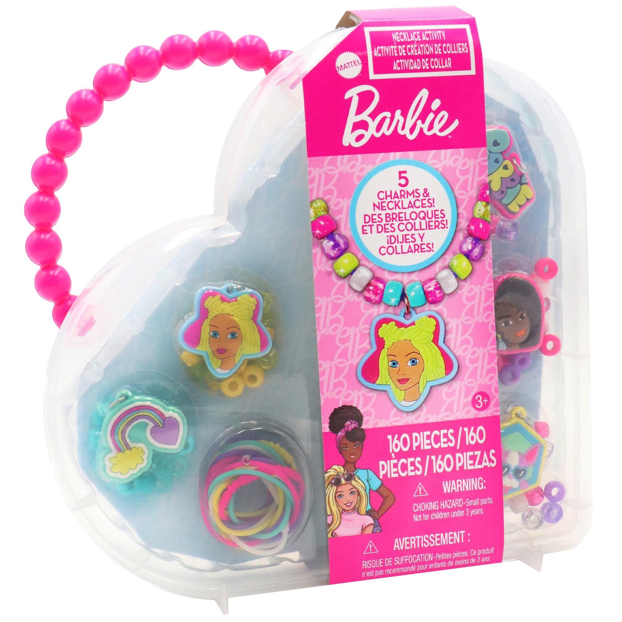 Barbie Necklace Activity Set for Kids - DIY Jewelry Making Kit with Beads & Charms - Creative Fun Gift for Girls Ages 6-12 | Birthday Party, Arts & Crafts, Pretend Play Dress Up
