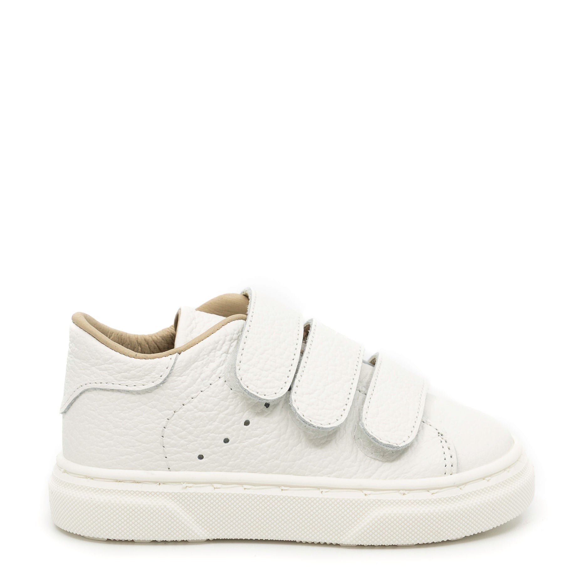 White Leather Velcro Baby Sneakers for Infants & Toddlers - Soft Comfortable First Walking Shoes for Boys & Girls - Perfect for Indoor & Outdoor Play, First Steps, and Special Occasions