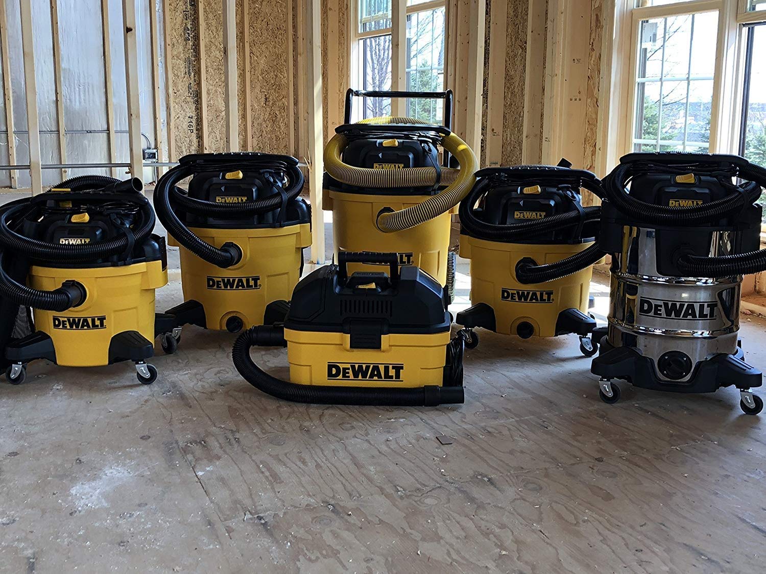 **DEWALT 12 Gallon Poly Wet/Dry Vacuum Cleaner, 5.5 HP Powerful Shop Vac for Workshop, Jobsite & Commercial Use – Large Capacity, Durable Yellow Design (DXV12P) – Ideal for Cleaning Dust, Spills & Debris in Garages, Construction Sites & Factories**