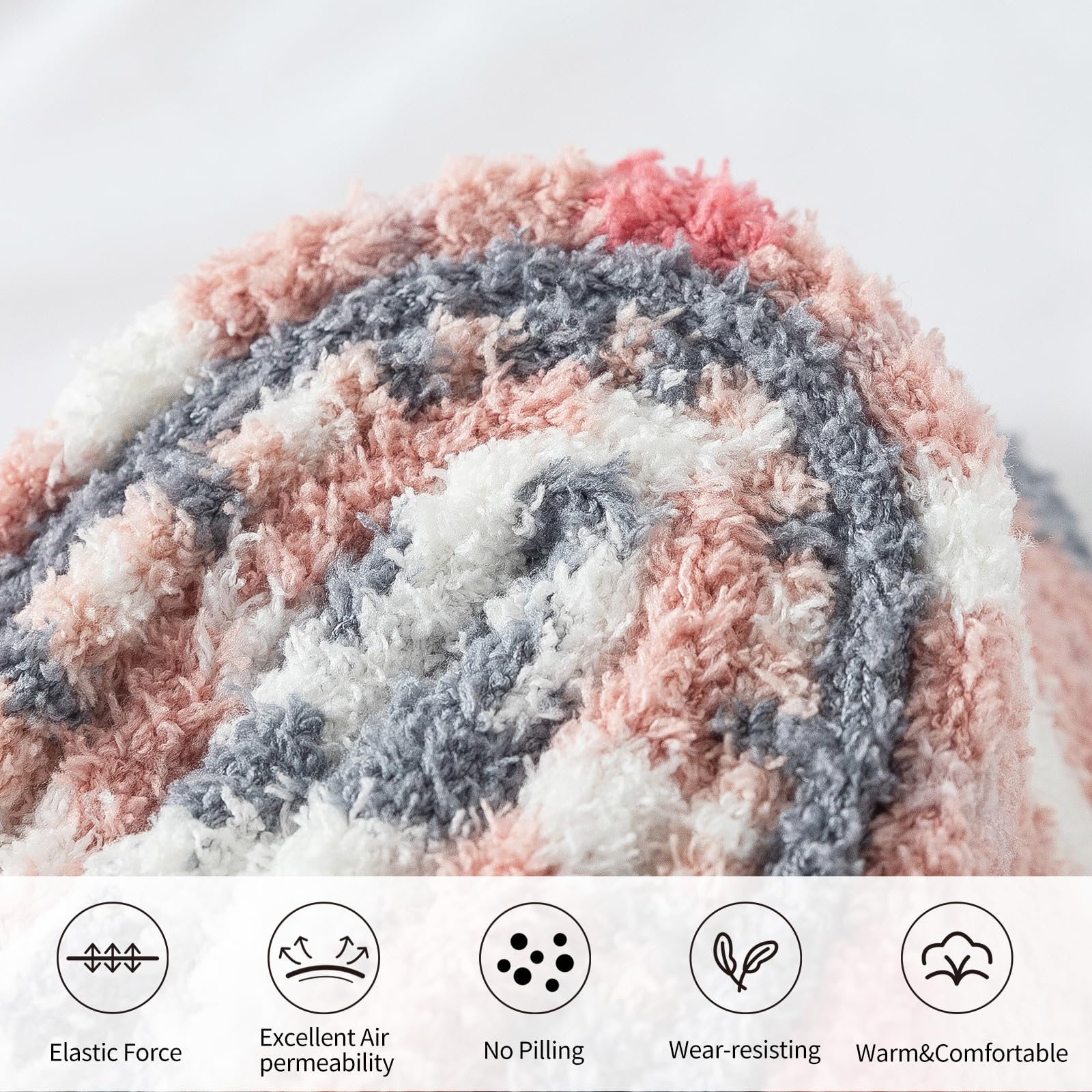 Women's Fuzzy Slipper Socks - Ultra Soft Fluffy Warm Cozy Winter Socks for Indoor & Outdoor Use - Perfect for Home, Office, Yoga and Cold Weather Comfort