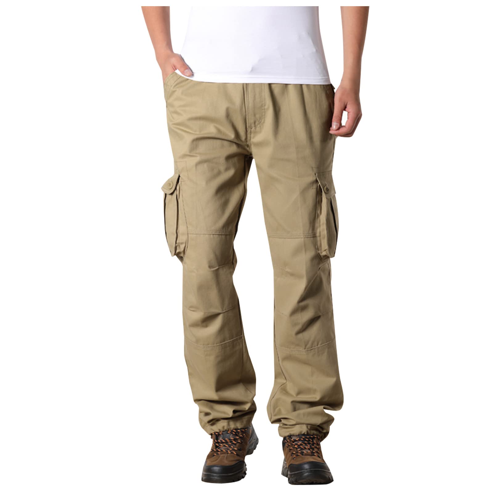 **Men's Hiking Pants - Durable Cotton Cargo Pants for Outdoor, Fishing & Travel - Straight Leg Trousers with Pockets - Perfect for Camping, Hiking & Adventure**