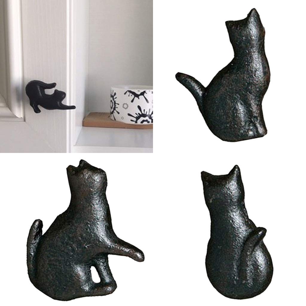 Creative Cat Drawer Knobs - Iron Cabinet Handles for Kids Wardrobe & Kitchen