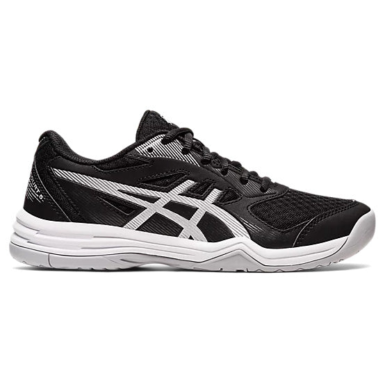 ASICS Upcourt 5 Women's Indoor Court Shoes - Black/Pure Silver - Volleyball, Badminton & Squash Shoes for Women - Non-Marking Rubber Sole for Gym & Indoor Sports