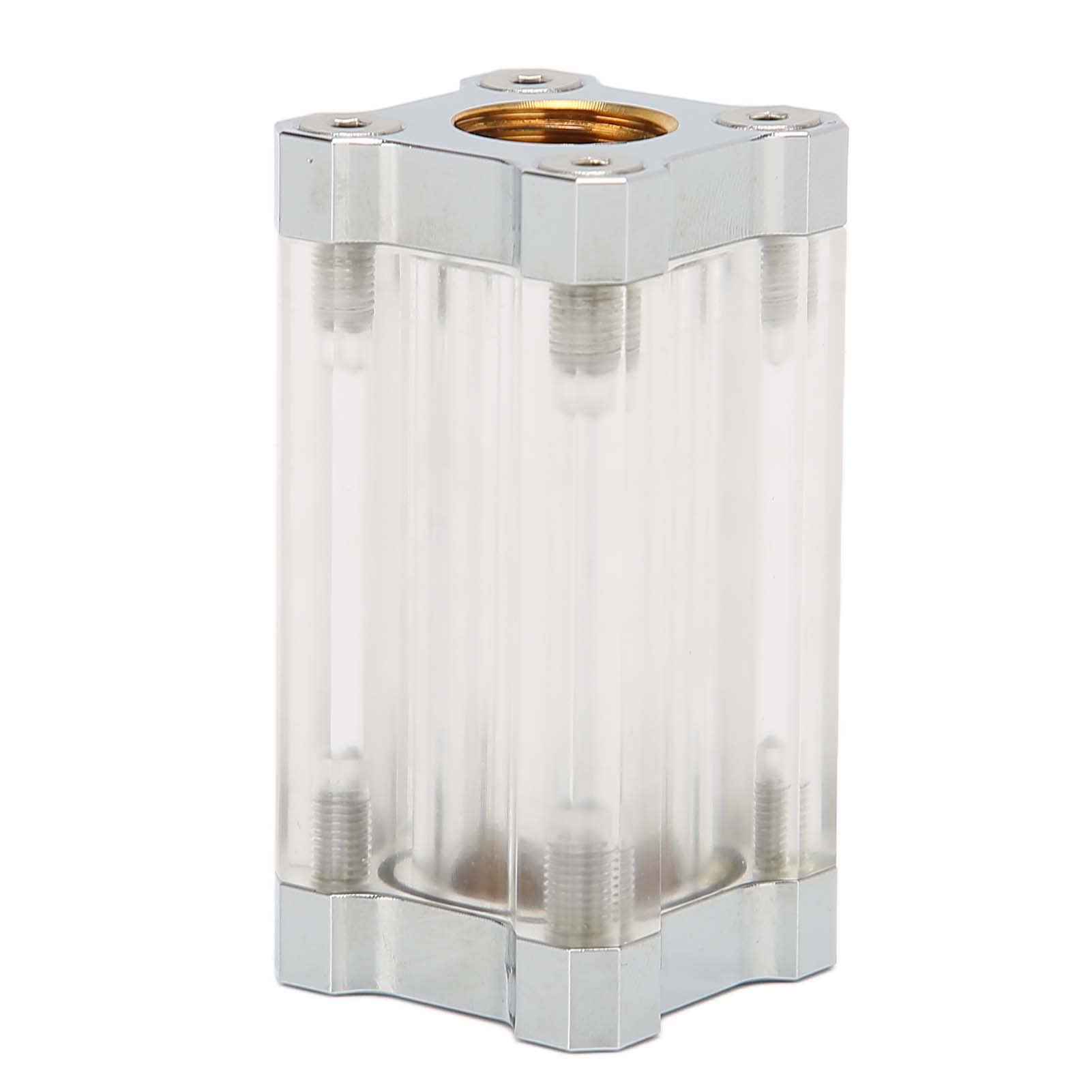 KUIDAMOS Universal Inline Coolant Filter - 40 Mesh Brass Acrylic PC Water Cooling Fitting for Computer Liquid Cooling Systems (Silver) | Perfect for Gaming PC, Custom Loop Builds & High-Performance Cooling Setups