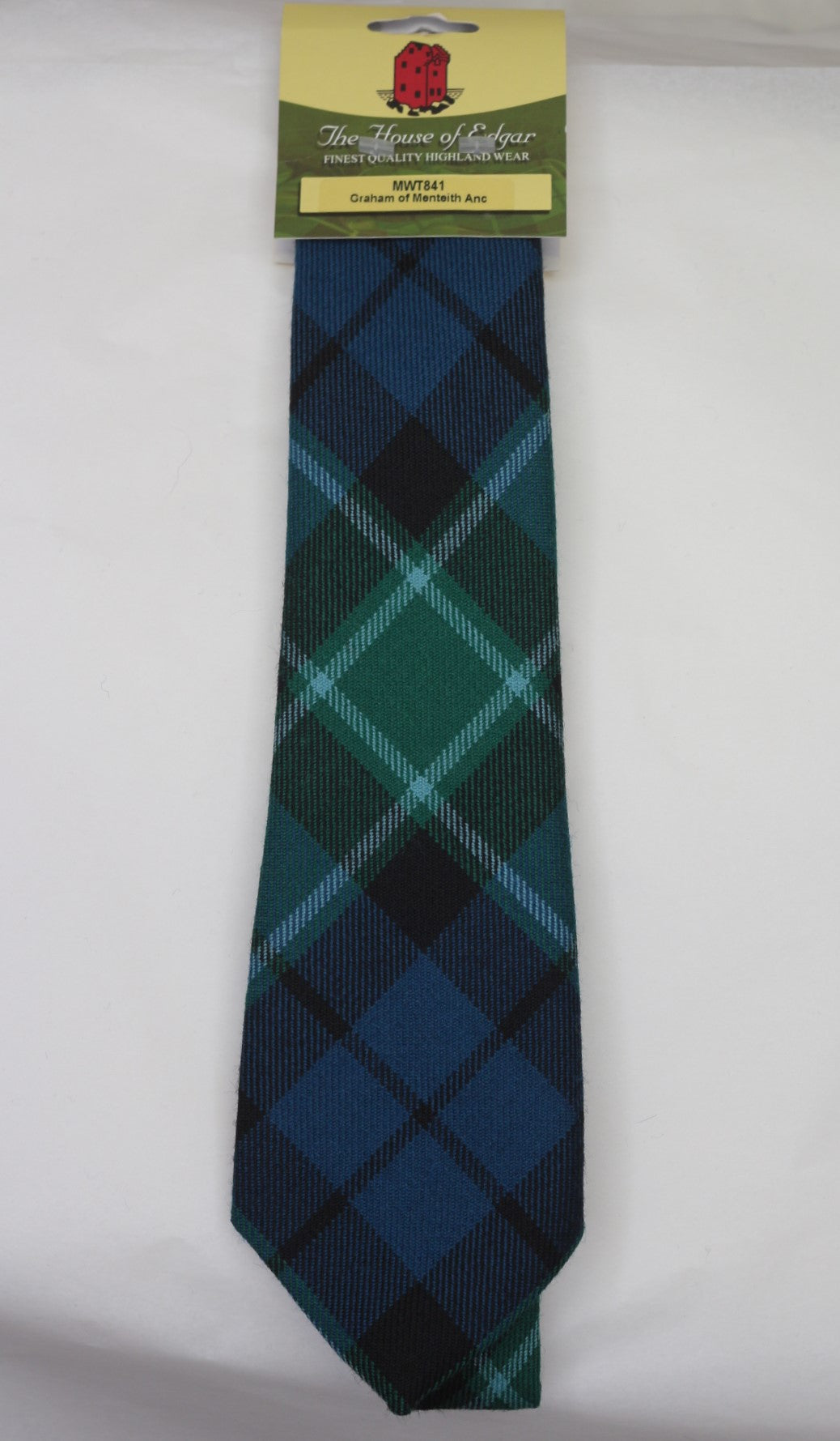Graham of Menteith Ancient Tartan Tie - Premium Scottish Wool Necktie by House of Edgar Weavers | Perfect for Weddings, Formal Events & Scottish Heritage Celebrations