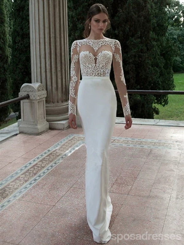 Elegant White Prom Dresses 2024 | Long Sleeve Formal Gowns with Open Back Design | Sexy & Charming Evening Dresses for Homecoming, Ball & Special Occasions | PD0118