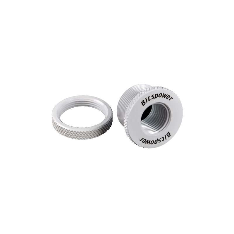 Bitspower Pass Through Fitting - Deluxe White Compression Fitting for PC Water Cooling Systems - Perfect for Custom Loop Builds & Hardline Tubing Installations