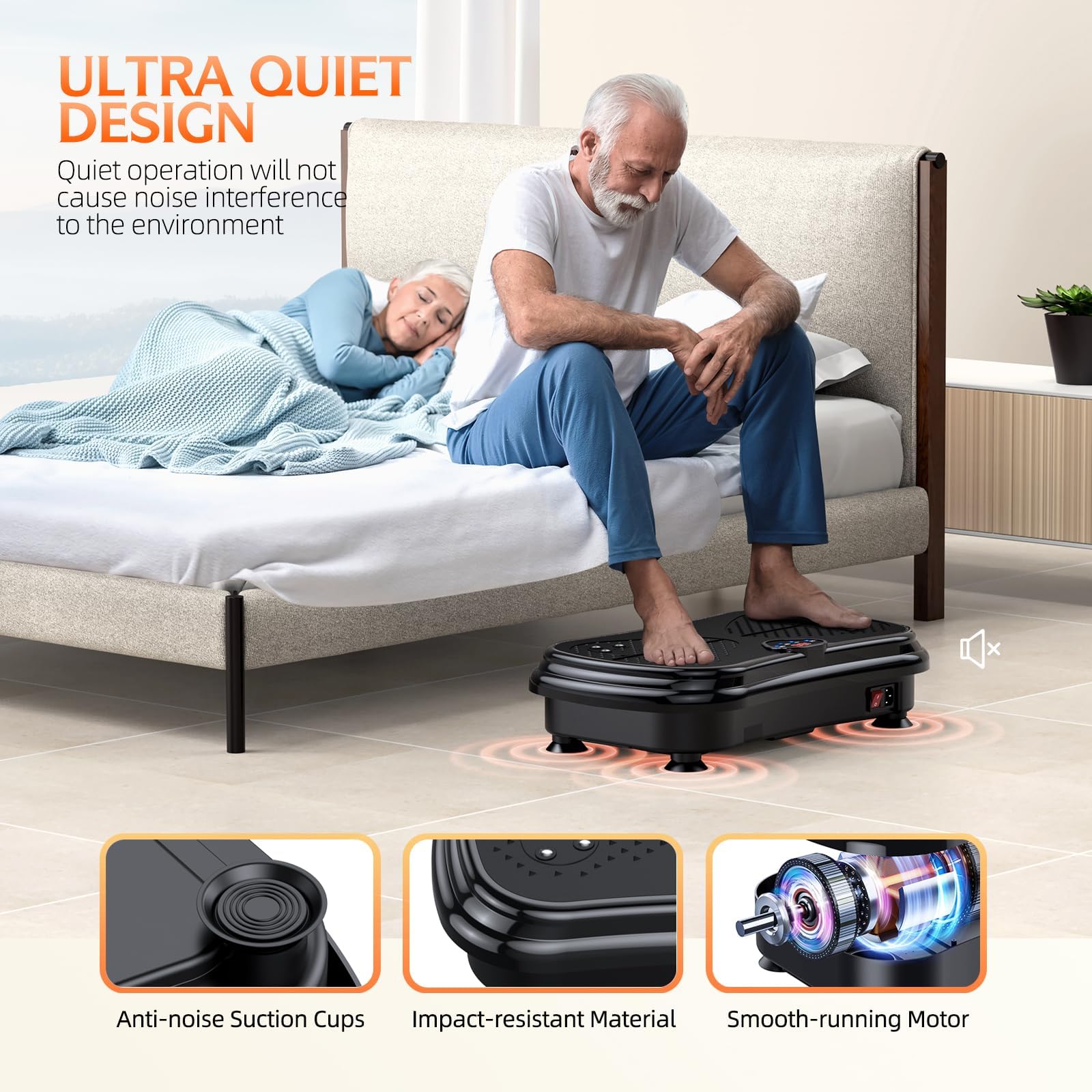 Vibration Plate Exercise Machine for Weight Loss & Full Body Toning - 180 Adjustable Speeds, 400 lbs Capacity - Lymphatic Drainage & Muscle Recovery - Perfect for Home Gym, Physical Therapy & Fitness Training