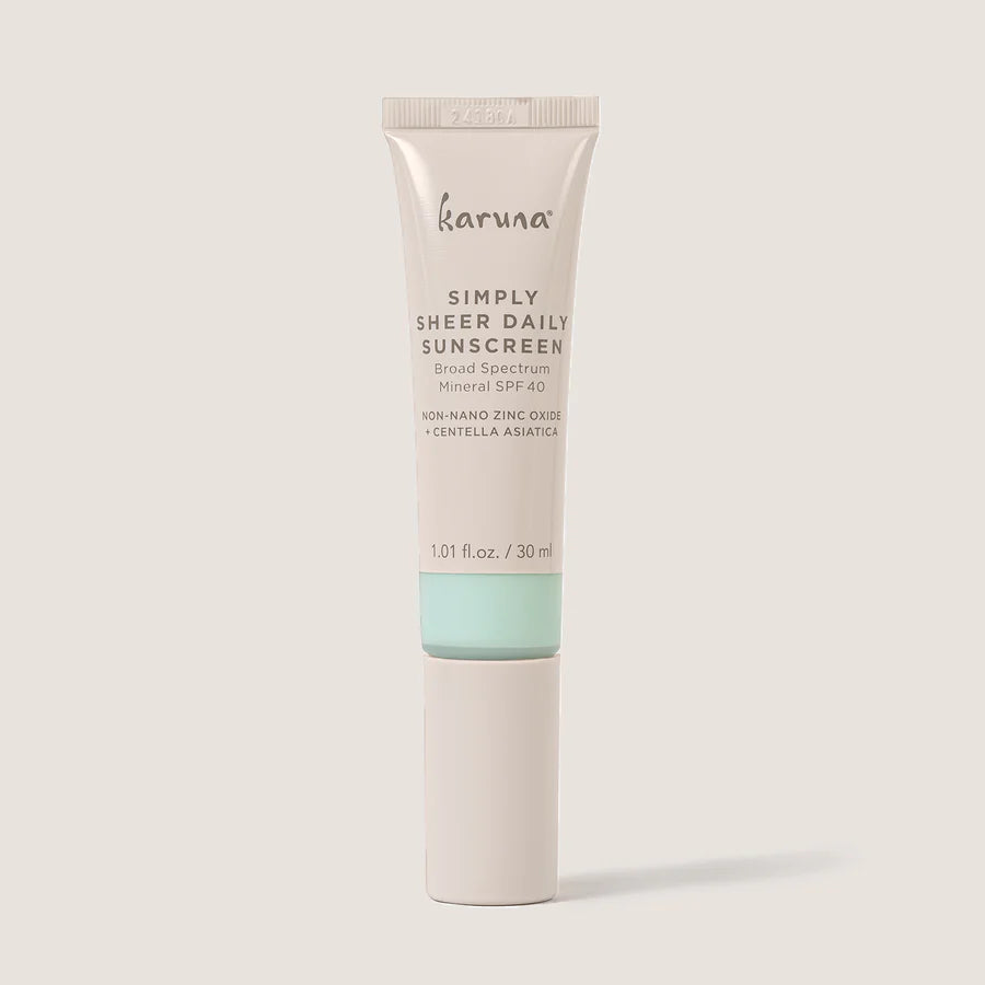 Karuna Simply Sheer Daily Sunscreen SPF 40 - 1.01 fl oz Oil-Free Face Sunscreen for Sensitive Skin | Lightweight, Non-Greasy Formula | Perfect for Daily Use, Outdoor Activities & Travel
