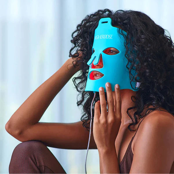 HigherDOSE Red Light Therapy Face Mask for Anti-Aging & Skin Rejuvenation - At-Home Facial Treatment for Wrinkles, Acne & Glowing Skin