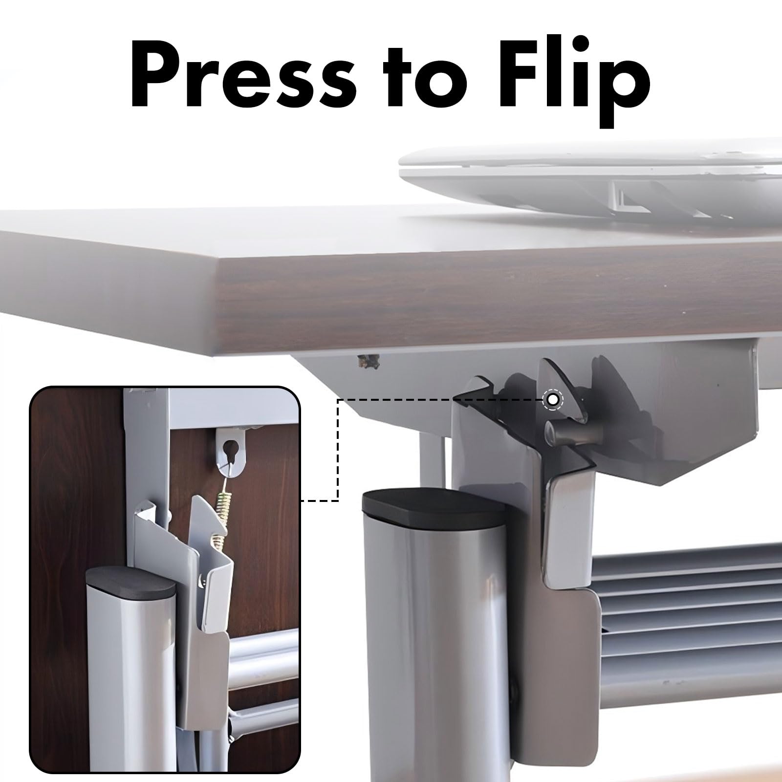 Foldable Conference Table with Wheels - 55.1