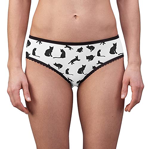 Funny Cats Silhouette Pattern Cotton Panties for Women - Comfortable Briefs Underwear for Casual Wear, Sleep & Lounge