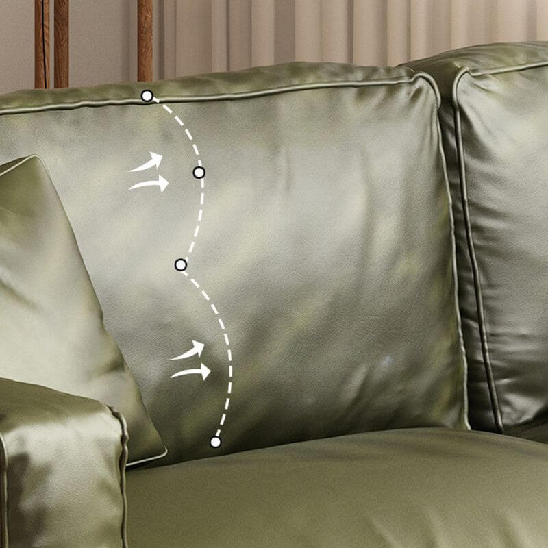 Minimalist Lime Green Scratch-Resistant Sofa & Loveseat with Wood Square Arms, Wide Pillow Back & 3 Throw Pillows - 3/4/5 Seater for Living Room, Lounge & Home Office