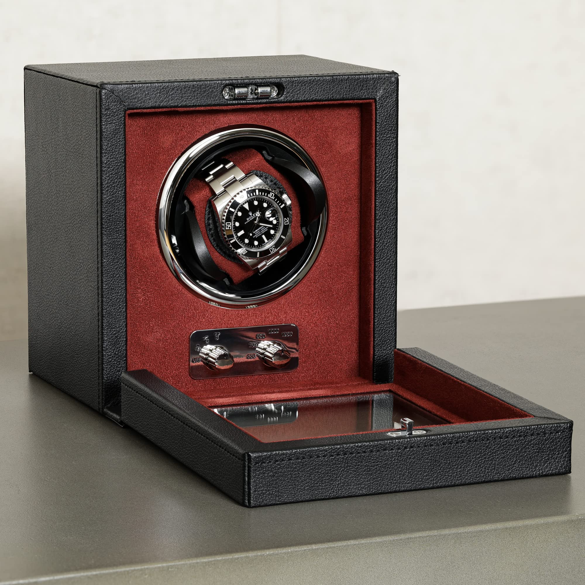 ROTHWELL Automatic Watch Winder for Self-Winding Watches - Quiet Motor with Multiple Speeds & Rotation Settings - Perfect for Watch Collectors & Travel Storage