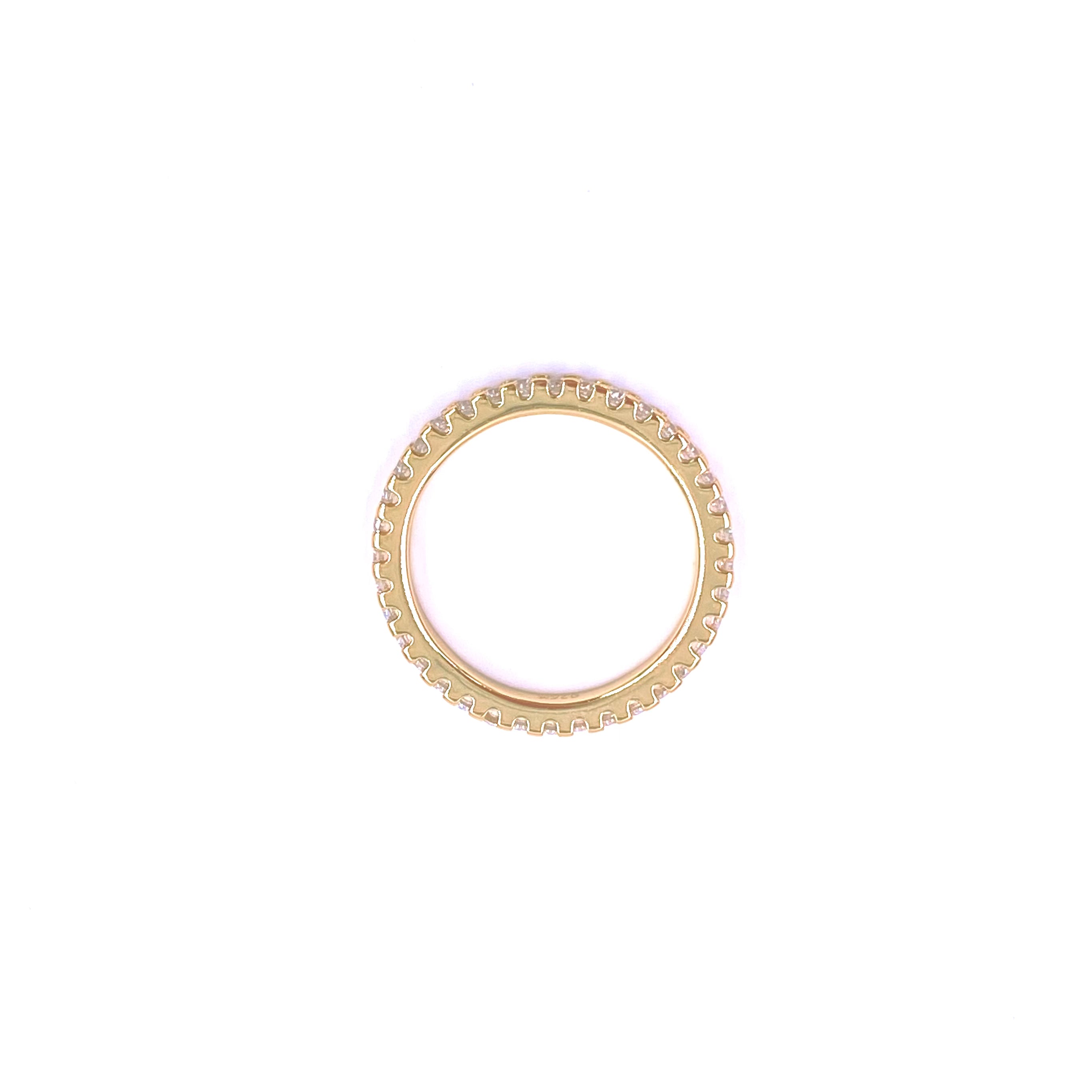 Ashley Gold Sterling Silver Gold Plated Prong Set Eternity CZ Band Ring - Elegant Wedding, Anniversary & Engagement Jewelry Gift for Women
