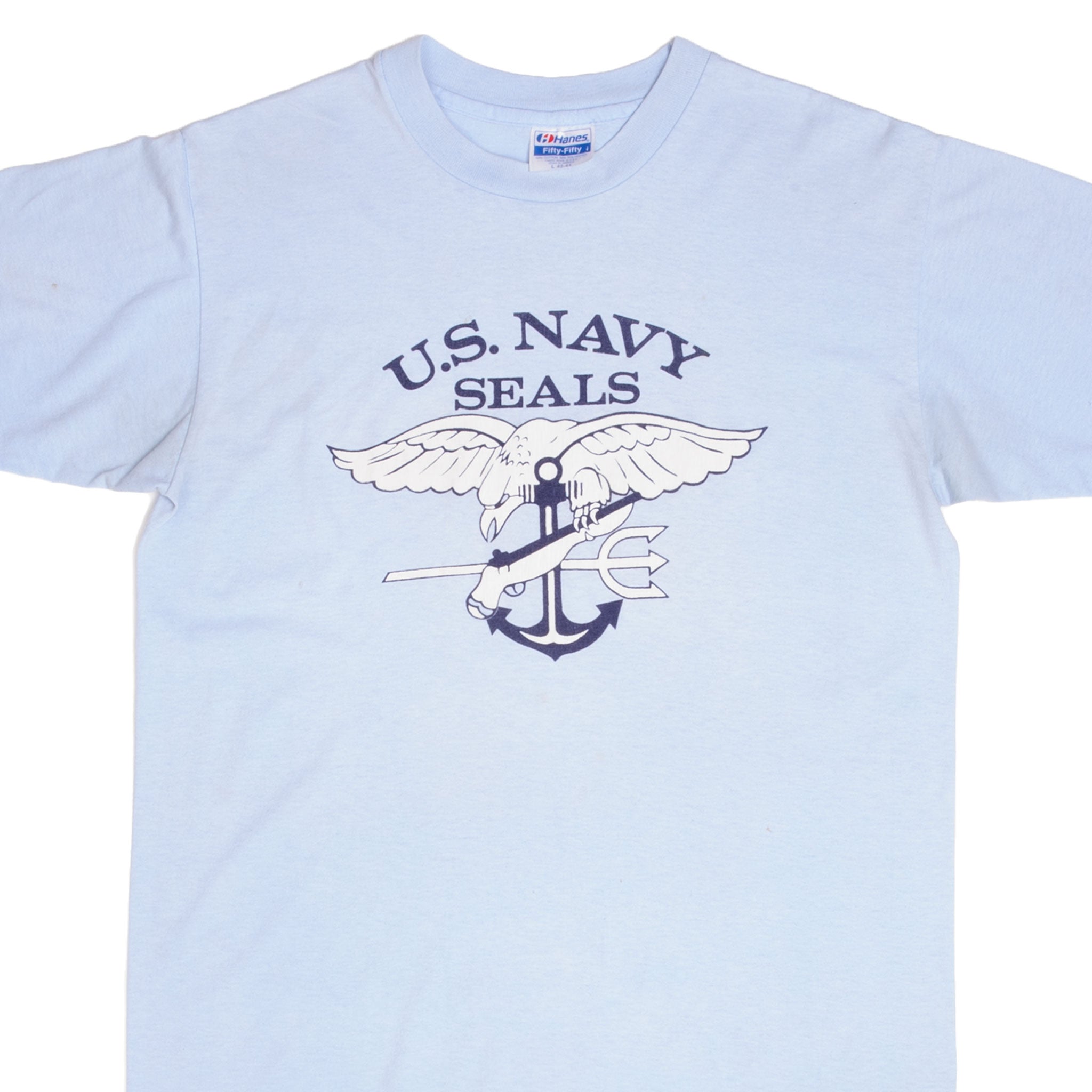 Vintage 1980s US Navy SEALs T-Shirt - Large Size - Military Apparel for Men - Perfect for Casual Wear, Workout & Patriotic Events