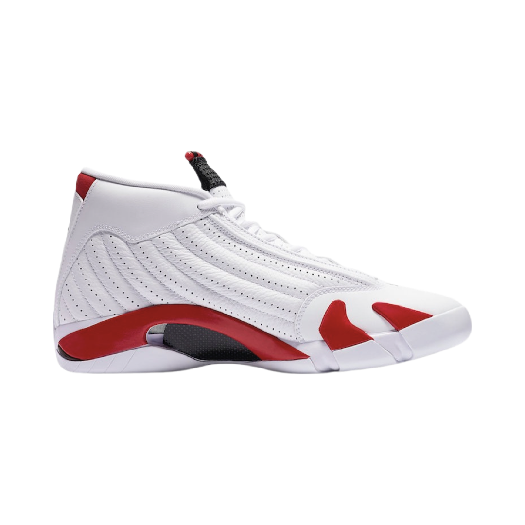 Air Jordan 14 Retro Candy Cane Sneakers - White, Black & Varsity Red Basketball Shoes for Men | Perfect for Streetwear, Basketball Games & Sneaker Collecting