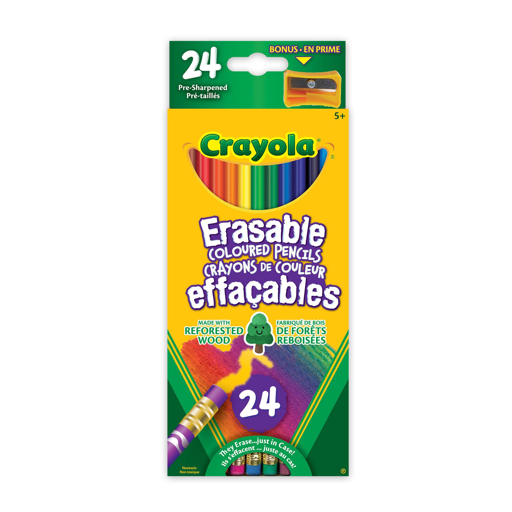 24 Pack Erasable Colored Pencils - Vibrant & Washable Art Supplies for Kids, Students & Artists - Perfect for Sketching, Coloring Books & School Projects
